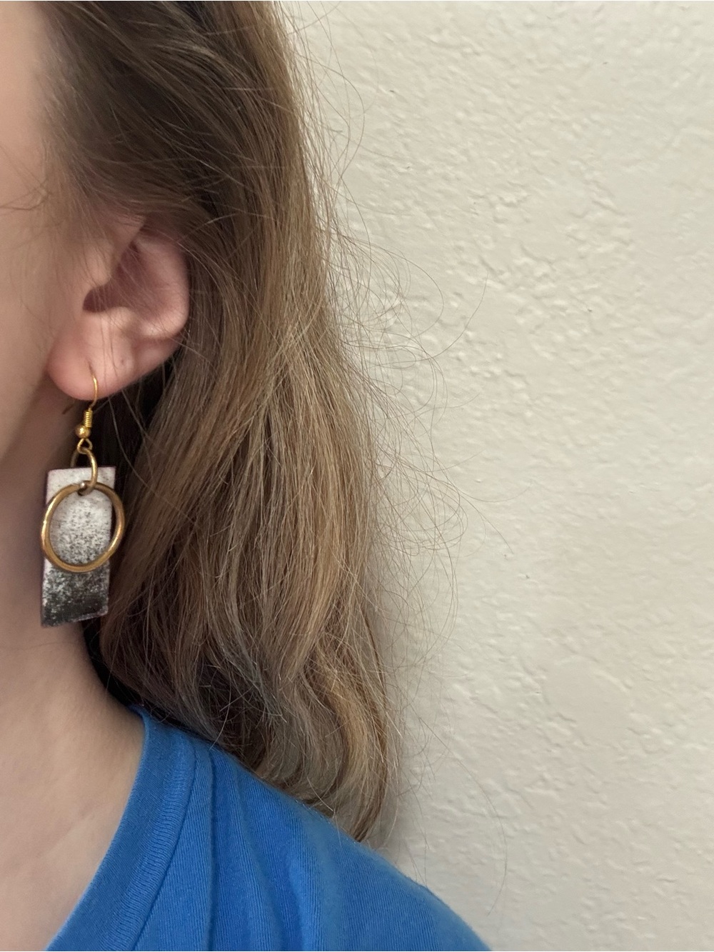 Handmade copper dangle earrings - Picture 2 of 2
